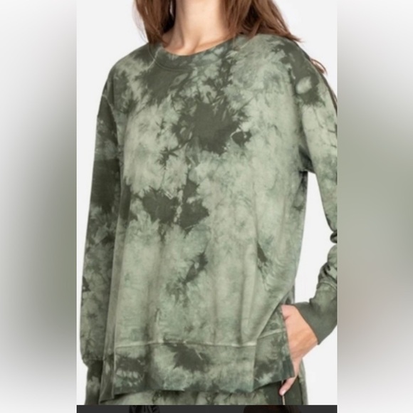 Johnny Was Green Tie-Dye Sweatshirt - Picture 1 of 9
